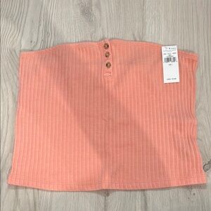 American Eagle Ribbed Knit Top in Peach